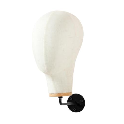 Ysyqkn Manikin Head Canvas Mannequin Wall Mounted Hair Hats and Hairpieces Wig Head Display Shopping Mall Barbershop Shop Props , 15cm Hook