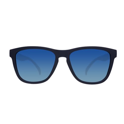 goodr Drinks Seawater, Sees Future Polarized Sunglasses, Medium Sized (OG), Navy with Blue Gradient Lenses