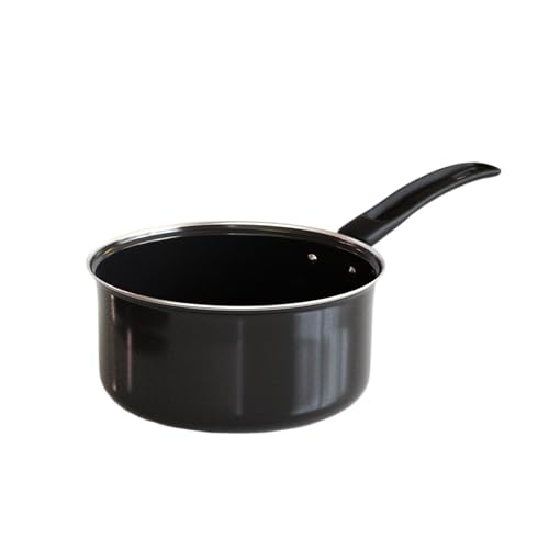 Image of The Earth Store EcoLuxe Large Saucepan for Tea Milk and Chai Pan Induction Base and Gas Stove T Pan (Patila)|Tea /Milk Boiling Pot Vessel | Saucepan with Bakelite Handle 1600 ML Capacity 17cm (Black)