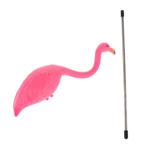 Statue flamant rose tuteur de jardin 26x7cm en métal pour décoration d'allée - 7
