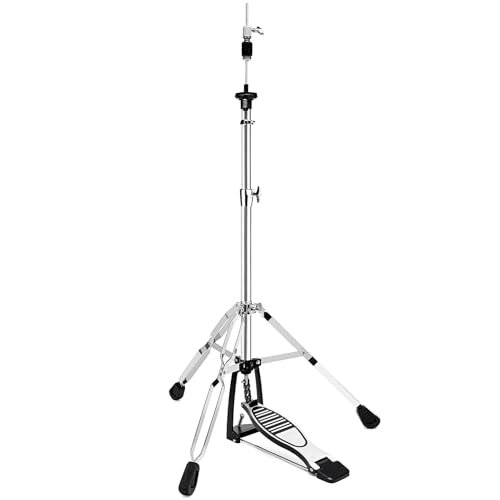 Image of 25mm Heavy Duty Hi Hat Stand, Double Braced 3-Leg Foldable Portable High Hat Stand, Thicker 25mm Tube for Pro Drummers, Adjustable Height Smooth Action Pedal for Crash Ride Splash Cymbals