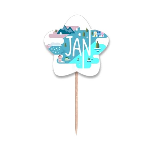 Janvier cure-dents drapeaux étoile pour identifier et décorer facilement vos cupcakes