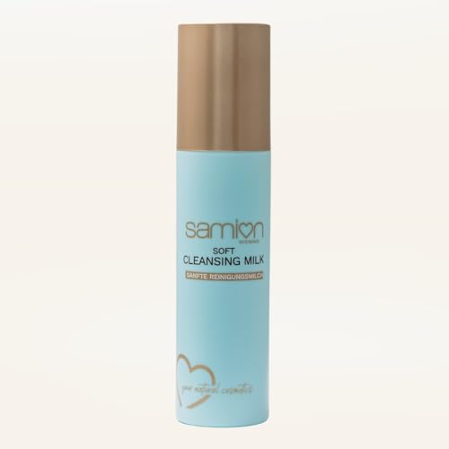 SAMION | Leche de limpieza suave | Leche limpiadora suave | aceite de almendras, aloe vera y vitamina E | 150 ml | vegano