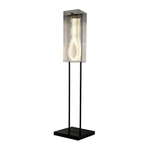 63-inch Modern Floor Lamp, 3000K 12W Lighting with Glass Lampshade, Industrial Style LED – Matte Black Finish