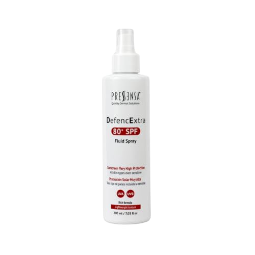 Protector Solar Facial en Spray 80 SPF, Protección Alta UVA/UVB, Fórmula Ultraligera y de Absorción Rápida, Con Aloe Vera y Extracto de Manzanilla, 200ml