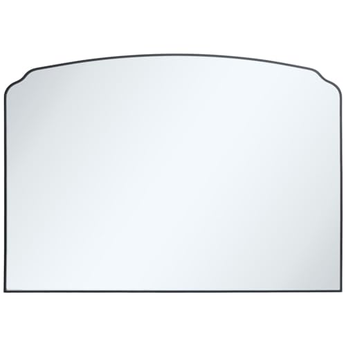 Black Modern Metal Mantel Framed Mirror