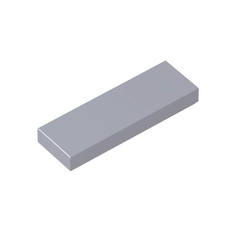 Gobricks 63864 Foundation Plate Tile 1x3 50 Pieces GDS-562 Compatible with Lego Building Blocks Color:Flat Silver โ image 1