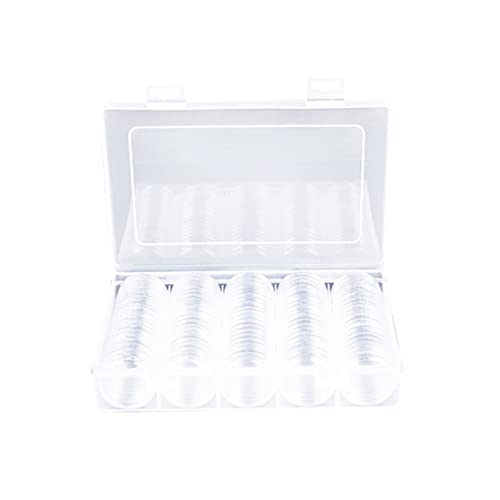 Caja organizadora transparente para colección de monedas 27mm miniatura 1