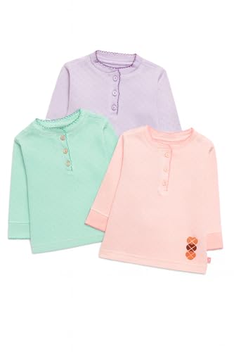 Image of TuddyBuddy 100% Cotton Full Sleeves Half Sleeves Baby Girl's Top Cum T-Shirt for Summer
