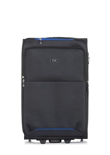 OCHNIK koffer groot | zachte behuizing | materiaal: nylon | kleur zwart | cijferslot | maat: L | afmetingen: 74 × 46,5 × 31,5 cm | inhoud: 108 l | hoge kwaliteit, zwart, L, koffer - Image 3