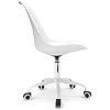 Waytex Chaise De Bureau Scandinave Blanche - Hauteur Réglable, Roulettes Et Pied Métal Laqué