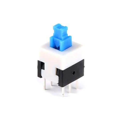 Interrupteur bouton-poussoir 8x8 capuchon bleu bistable DPDT pour mini commutateur carré