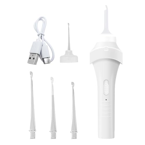 Kit de extracción de cera para el oído, extracción de cera para el oído,Kit de limpiador de orejas eléctricas con LED - Dispositivo portátil reutilizable para familia personal para niños adultos