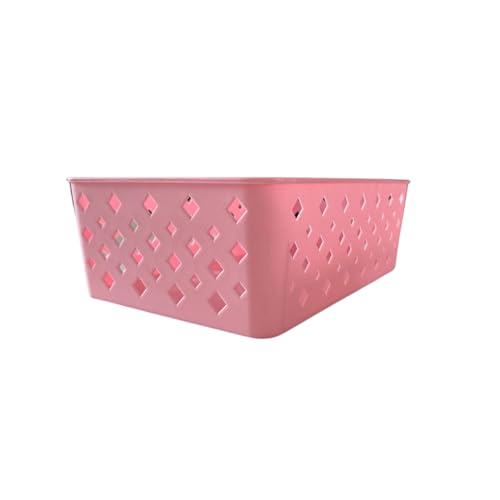 Kit 6 Cestos Multiuso Organizador Empilhável Gaveta 19x14x6 Cor:Rosa