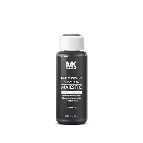 Image of MK PROFESSIONAL Detox Deep Clean Clarifying Shampoo, Sulphate Free + Charcoal and Amino Acid Complex, Removed Product Buildup, Dirt & Oils, Nourishes & Soothes Scalp - 10.1 Fl Oz / 300 ml