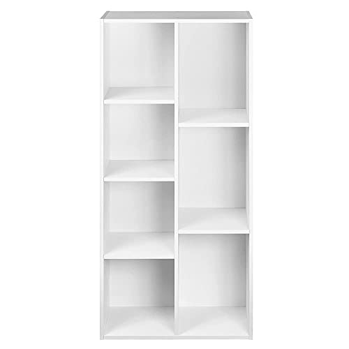 Amazon Basics 7 Cube Organizer Bookcase, White, 19.5 X 9.4 X 41.7 Inch #TOP3