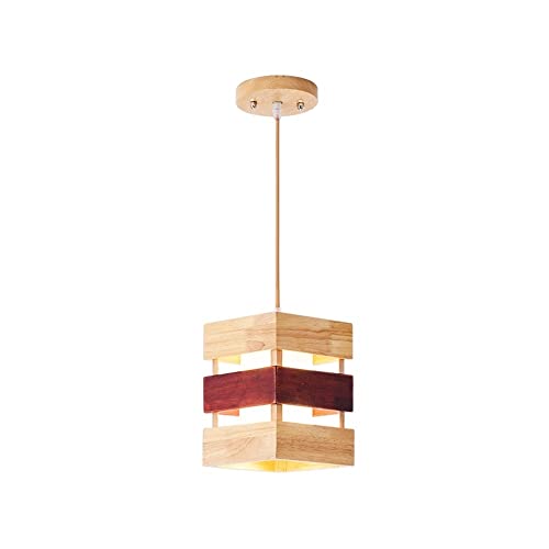 Lustre en bois moderne 9W LED suspension réglable pour salon 17x38cm - 2