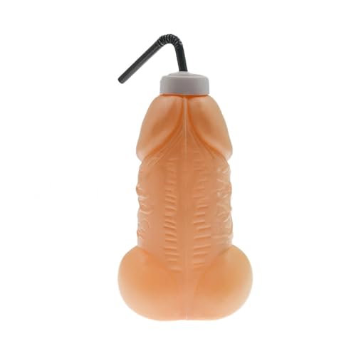 Générique Bouteille d'eau Conçue par Un Oiseau Amusant, Récipient à Boire Réutilisable, Accessoires Parodie pour Enterrement de Vie de Garçon, Idéal pour Les Boissons de Fête (Jaune)