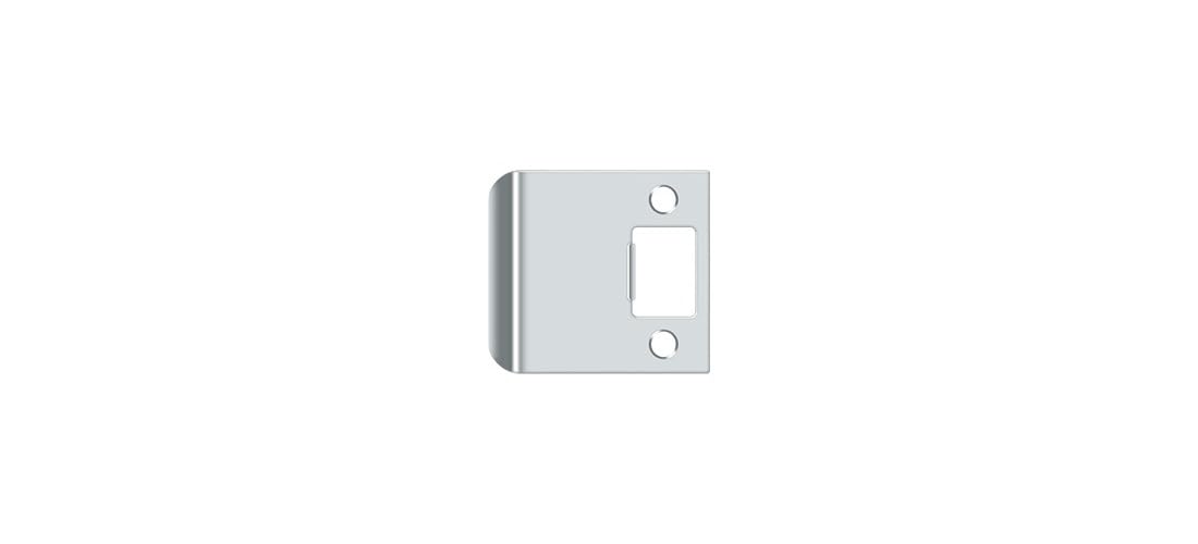 2-1/2 Height Extended Lip Square CORNERED Strike Plate Polished Chrome