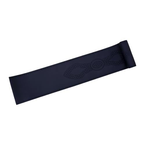 Image of Leather 25CM Universal Fit Car Steering Wheel Cover, Elastic Breathable and Odorless (Black-11)