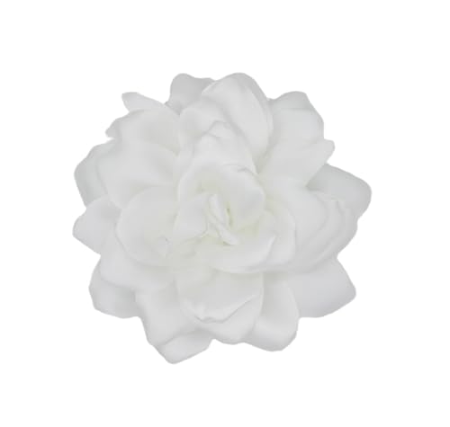 Image of Large Camellia Satin Fabric Flower Brooch Pins Hairpin for Women,ladies. (White)