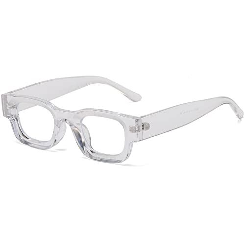 AIEYEZO Modern Thick Rectangle Sunglasses for Women Men 90s Retro Chunky Square Polarized Sun Glasses UV400 Protection