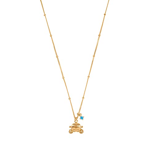 Disney Cendrillon N903223YZBL-18 Collier carrosse en argent sterling plaqué or, taille unique, Argent sterling, Pas de gemme