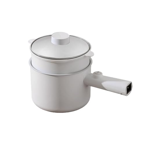 Olla eléctrica con vaporera, 1,8 L, antiadherente, control de temperatura ajustable, protección contra sobrecalentamiento y hervir en seco