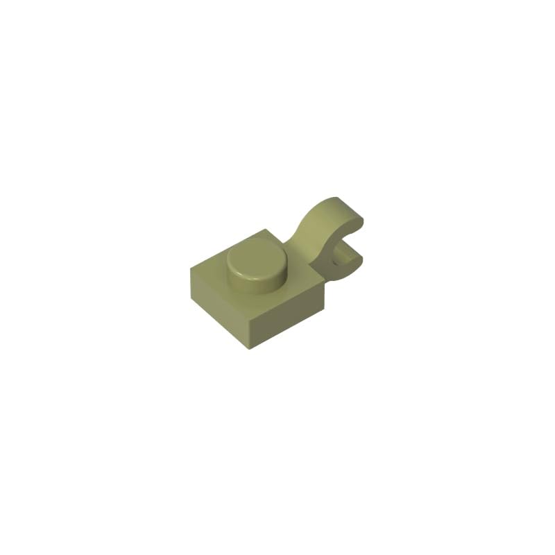 Gobricks 6019 Hinge Plate Plate Special 1x1 with Clip Horizontal [Thick U Clip] 50 Pieces GDS-813 Compatible with Lego Building Blocks Color:Olive Green — image 1