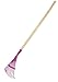 Produktbild Kinder Gartenrechen Metall mit Holzstiel, Kinder Garten Spielzeug Laub Rechen Fächerbesen Purple (Lila)