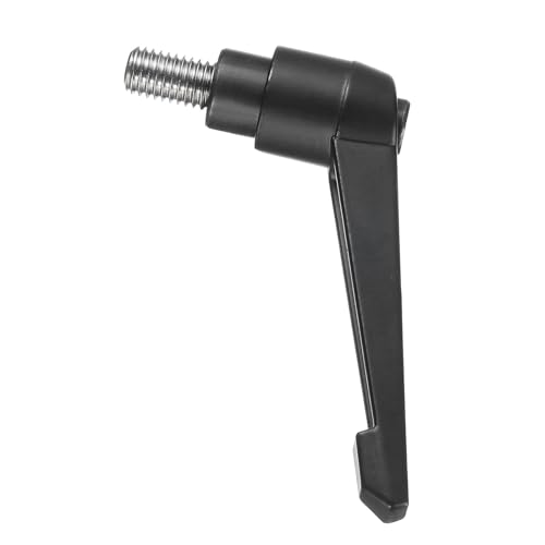 Image of uxcell Adjustable Clamping Lever Handle M10 x 15mm Metric 304 Stainless Steel Male Threaded Stud Hand Knobs Push Button Ratchet Rotating Screw Handles Bolts with Locking Lever Black
