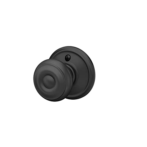 Schlage F170 Geo 622 Georgian Door Knob, One Sided Non-Turning Dummy Door Handle, Matte Black #TOP3