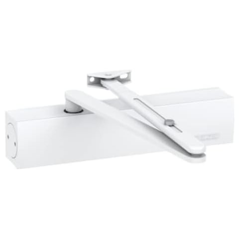 Türschließer GEZE TS4000 TS 4000, RAL 9016 WEIß Komplettpaket inkl. Montageplatte und Normalgestänge Cover