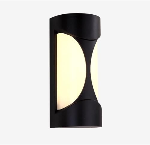 Lanterne murale d'extérieur noire applique cylindrique lumineuse 3000K pour hall et cour