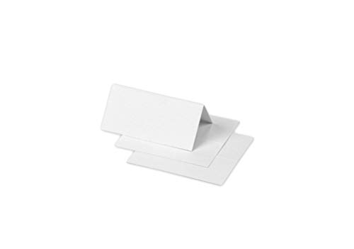 Clairefontaine 75016C - Paquet de 25 Marque-Places - Format 8,5x8cm - 210g/m² - Coloris Blanc - Invitation Evènements et Correspondance - Gamme Pollen - Papier Premium...