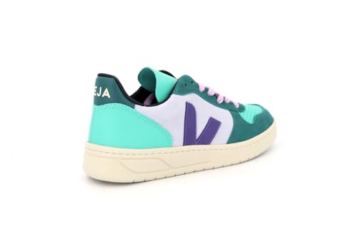 Veja Para Mujer. VX0303670 Zapatillas De Piel V-10 Verde (39), Plano, Cordones, Casual - 4