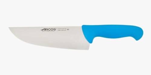 Arcos Cuchillo carnicero Acero Inoxidable Nitrum. Cuchillo cocina profesional para cortar carne, pescado y verduras. Mango ergonómico polioximetileno. Serie 2900. Color azul.