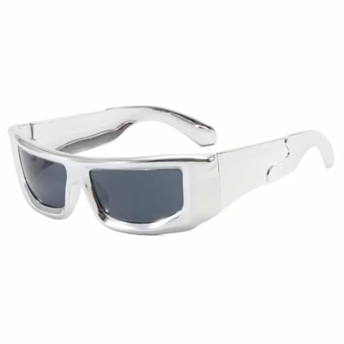 Lunettes de soleil vintage mixtes gris argenté avec verres de protection UV400
