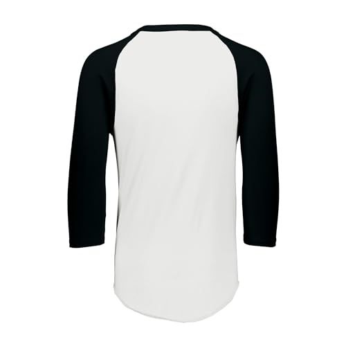 Camiseta de béisbol para hombre Augusta Sportswear con cuello redondo y mangas 3/4, mezcla suave de algodón para práctica y día de juego miniatura 3
