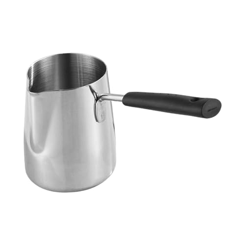 Cafetera turca de acero inoxidable fácil de limpiar con superficie lisa, 250 ml, color plateado