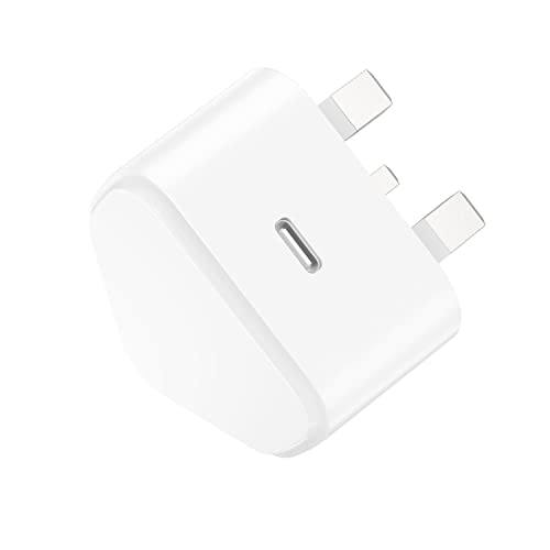 USB C Plug for iPhone 16 15 14 13 12 11 Pro Max Plus X XS XR 8 SE 2020 iPad Pro Air Mini AirPods Pro Samsung Galaxy 25W Fast Charger USBC Type C Power Charging Head Adapter Charge Wall PD UK