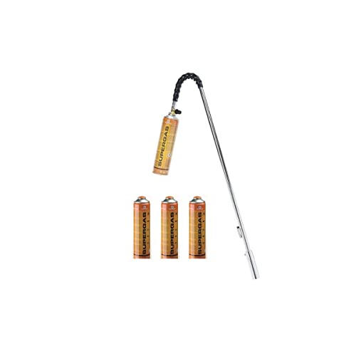 KEMPER - Desherbeur thermique à gaz Allumage piezo + 4 cartouches 330g Desherbant