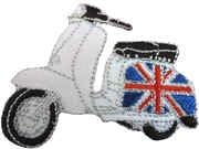 Sew-on Iron-on Embroidered Patch Lambretta Scooter MOD Union Jack Flag Britain Badge