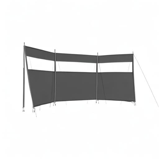 HIKEMAN Camping Windbreaks Stove Windshield – Beach Windshield Shelter,Sunshade Screen,Outdoor Caravan Privacy Shield With Top Window,Used As Tent Tarp For Garden,Picnic,BBQ,Bonfire(Upgrade-Black)