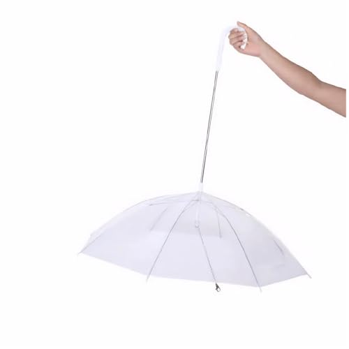 Chesoon Klarer Schirm mit Leine 22 Zoll Schirmdach für Kleine Haustiere für Regen Gehen Kleiner Hund Schirm Regensicher Wasserdicht Haustier Outdoor Regenausrüstung
