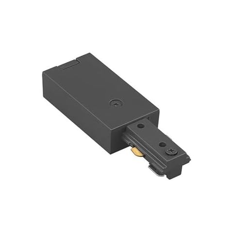 WAC Lighting H Track 120V Live End Power Feed Connector to Power Track from Either End for H Style 3-Wire Track Systems in Black Cover