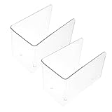 KALLORY 2pcs Book Management Stand Bookends Acrylic File Organizer Book Holder for Office Study Home