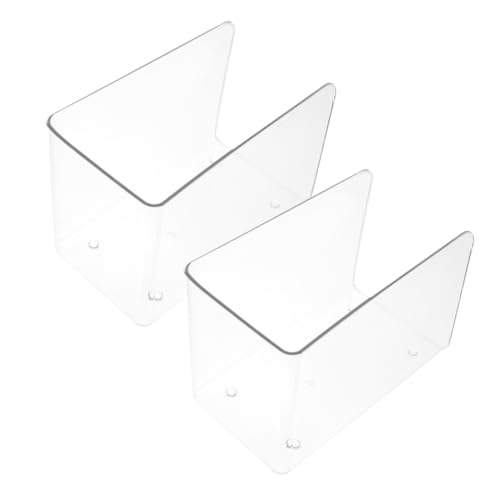 KALLORY 2pcs Book Management Stand Bookends Acrylic File Organizer Book Holder for Office Study Home