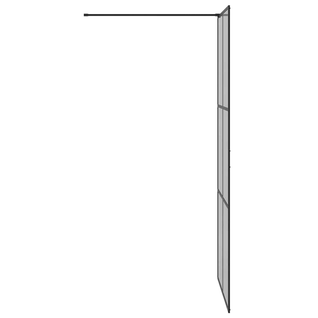 Ścianka prysznicowa Walk-in, czarna, 90 x 195 cm, hartowane szkło bezpieczne, ochrona przed pryskaniem, ścianka działowa, przezroczysta, nie zajmuje dużo miejsca, bez ramy, z regulowaną ramą