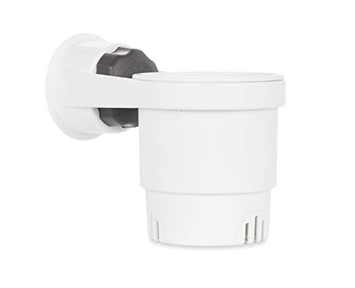 Camco Cup Holder with Mechanical Suction Cup - Provides a Secure Location for Your Beverage - Compatible with Most Cups, Cans, Bottles and Tumblers - White (53084)